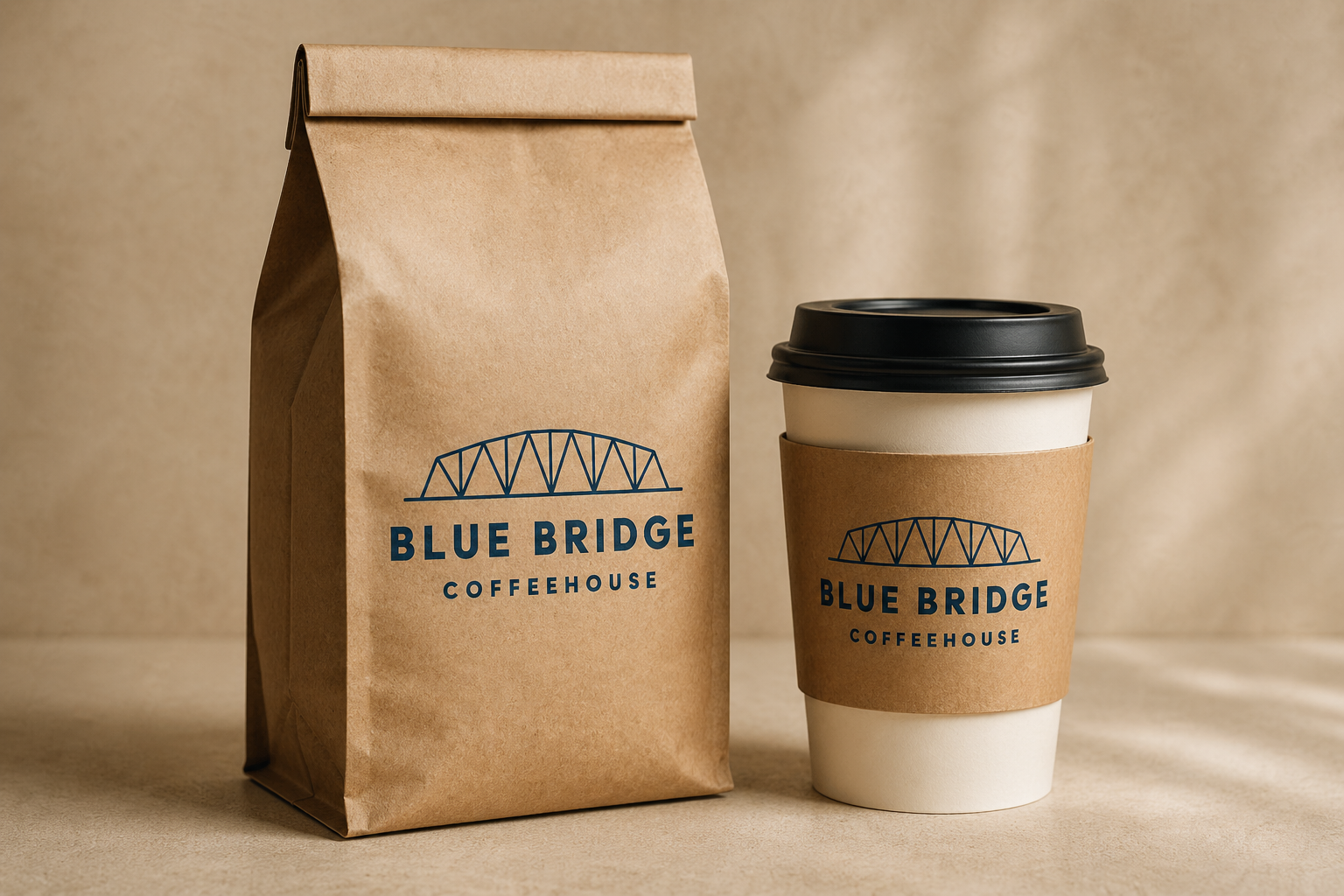 Blue Bridge Coffeehouse branding